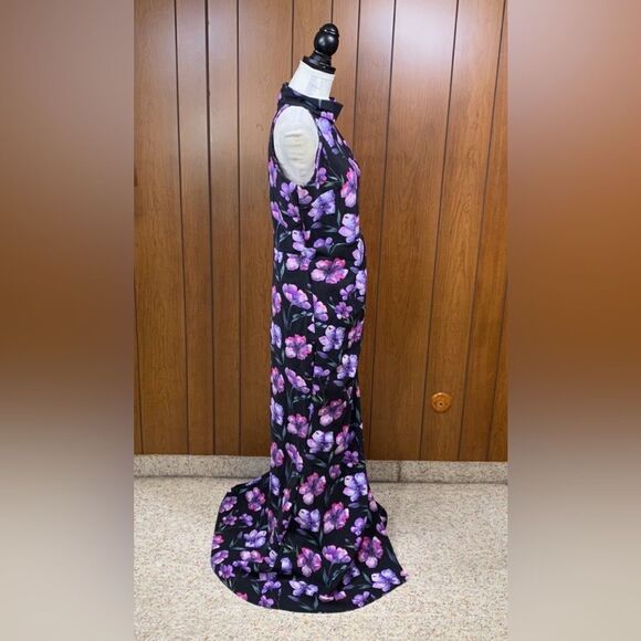 Chiara Boni La Petite Robe Draped High-Neck Floral Gown size 16 - Picture 10 of 14